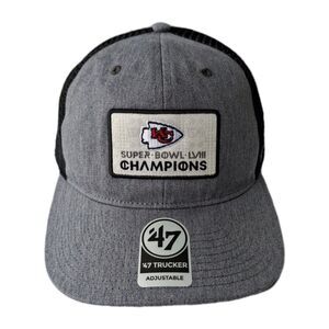 Kansas City Chiefs ‘47 Trucker Super Bowl LVIII Champions Snapback Hat Gray NEW